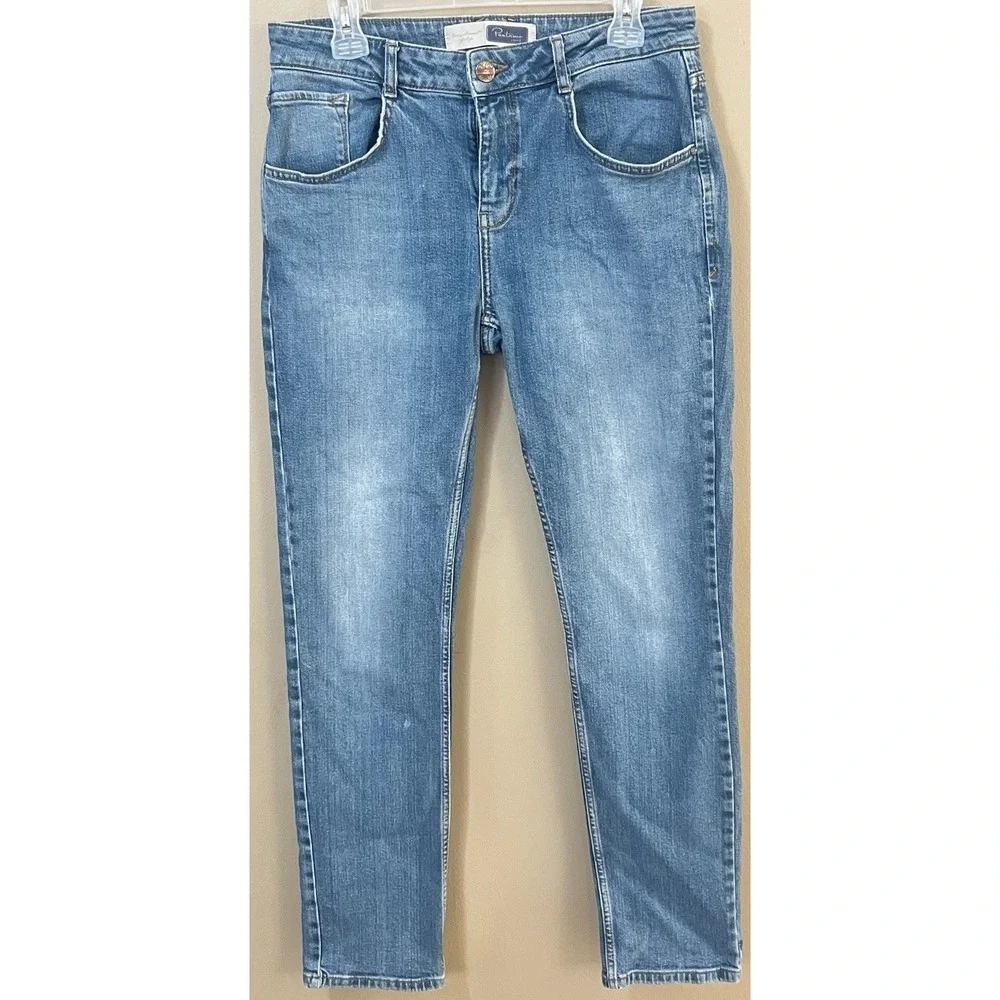Pantamo Jeans Men's W31 L32 Slim Straight Fit Medium Wash Blue Denim Stretch EUC